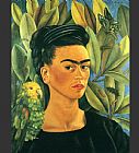 Famous Portrait Paintings - FridaKahlo-Self-Portrait-with-Bonito-1941